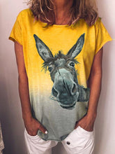 Load image into Gallery viewer, T-shirt com estampa animal e tie dye fofa
