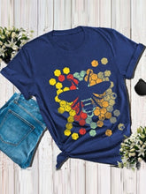 Load image into Gallery viewer, Women's Creative Bee Print Short Sleeve T-Shirt

