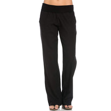 Load image into Gallery viewer, Casual trousers with elastic waistband in organic linen
