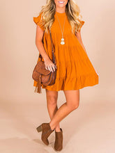 Load image into Gallery viewer, Vestido feminino de linho com babados de algodão
