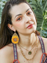 Load image into Gallery viewer, Brinco de espuma de girassol estilo étnico feminino
