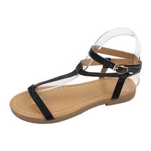 Load image into Gallery viewer, Womens Vintage Roman Flat Leopard Print Beach Sandals
