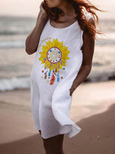 Load image into Gallery viewer, Vestido feminino casual elegante com estampa de girassol

