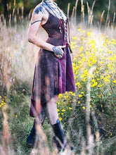 Load image into Gallery viewer, Vestido feminino com alças tingidas vintage com bainha irregular
