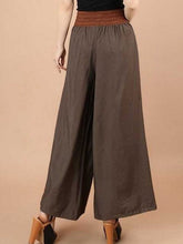 Load image into Gallery viewer, Calça casual feminina de linho de algodão com perna larga
