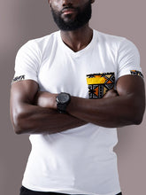 Load image into Gallery viewer, Camiseta casual estampada com decote em V masculino
