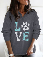 Load image into Gallery viewer, Moletom de manga comprida Paw LOVE feminino
