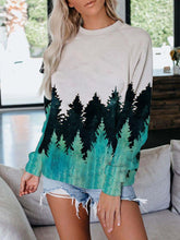Load image into Gallery viewer, Moletom casual de gola redonda com estampa montanha
