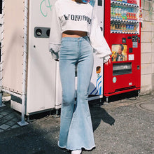 Load image into Gallery viewer, Flared pants with flared high waist jeans
