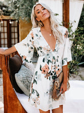 Load image into Gallery viewer, Novo vestido floral com decote em V profundo
