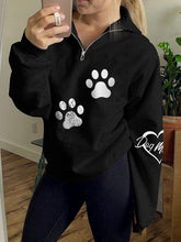 Load image into Gallery viewer, Top de zíper com estampa de pata de mamãe Love Dog Feminino
