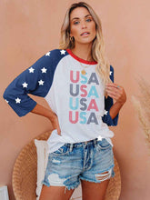 Load image into Gallery viewer, Top feminino com estampa estrela em contraste de manga comprida
