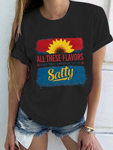 Load image into Gallery viewer, Camiseta feminina de algodão com estampa de crisântemo salgado
