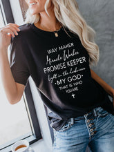 Load image into Gallery viewer, Way Maker Lyrics Faith: camisetas
