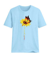 Load image into Gallery viewer, Camiseta de manga corta con cuello redondo y mariposa
