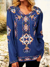 Load image into Gallery viewer, Blusa feminina vintage de manga comprida estampada boho tamanho plus size
