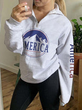 Load image into Gallery viewer, Moletom com zíper com estampa americana feminina
