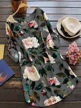 Load image into Gallery viewer, Vestido de linho de algodão com estampa floral de manga comprida
