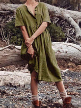 Load image into Gallery viewer, Women's Buttoned Cotton Casual Dress
