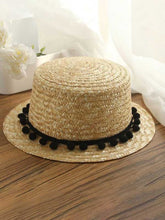 Load image into Gallery viewer, Women's hat with ethnic pompoms
