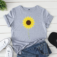 Load image into Gallery viewer, Sunflower print short sleeve t-shirts
