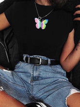 Load image into Gallery viewer, Colorful reflective butterfly T-shirt
