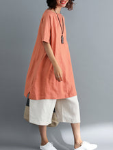Load image into Gallery viewer, Short sleeve round neck tunic shirts
