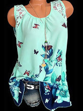 Load image into Gallery viewer, Loose-fit sleeveless t-shirt with butterfly print
