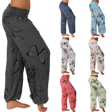 Load image into Gallery viewer, Mariposa pantalones casuales holgados cómodos de cintura media
