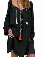 Load image into Gallery viewer, Women's Long Sleeve Linen Loose Dress
