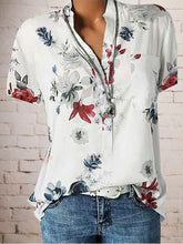 Load image into Gallery viewer, Women's Oversized Short Sleeve Floral Print Shirt
