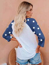 Load image into Gallery viewer, Top feminino com estampa estrela em contraste de manga comprida
