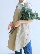 Load image into Gallery viewer, Retro lace-up linen and cotton apron dungarees
