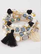 Load image into Gallery viewer, Women Metal Crystal Pearl Leaf Temperament Acorn Multilayer Bracelet
