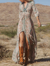 Load image into Gallery viewer, Vestido estampado moda boêmia feminina
