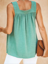 Load image into Gallery viewer, Camiseta feminina de linho com gola quadrada
