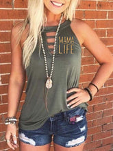 Load image into Gallery viewer, Camiseta feminina com estampa de letras MAMA LIFE
