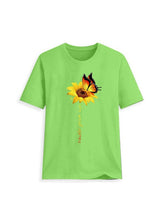 Load image into Gallery viewer, Camiseta de manga corta con cuello redondo y mariposa
