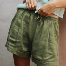 Load image into Gallery viewer, Shorts de linho de algodão com cordão confortável
