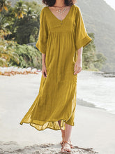 Load image into Gallery viewer, Vestido feminino largo de algodão e linho
