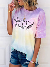 Load image into Gallery viewer, T-shirt Tie-Dye de manga curta Faith Hope Love
