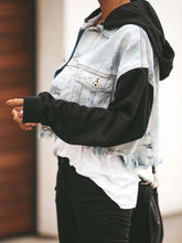 Load image into Gallery viewer, Jaqueta Jeans com Capuz Contraste Maxed Out Cozy
