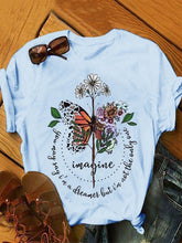 Load image into Gallery viewer, Camiseta feminina de manga curta com estampa margarida redonda
