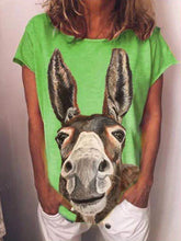 Load image into Gallery viewer, Camiseta feminina de manga curta estampa burro
