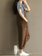 Load image into Gallery viewer, Oversized Retro Women's Jumpsuit with Cotton and Linen Pockets
