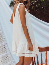 Load image into Gallery viewer, Vestido feminino oco com babado tipo sling
