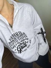 Load image into Gallery viewer, Top impresso com zíper do Way Maker Letras de Faith
