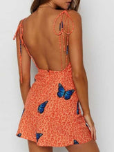 Load image into Gallery viewer, Vestido ajustado de cintura alta con estampado de mariposas
