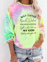 Load image into Gallery viewer, Way Maker Lyrics Faith's Long Sleeve Tie-Dye T-Shirt
