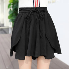 Load image into Gallery viewer, Women Summer High Waist Drawstring Bow Beach Wide Leg Shorts
